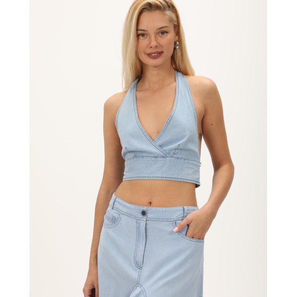 Γυναικείο cropped top ALE 81253424 γαλάζιο