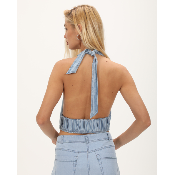 Γυναικείο cropped top ALE 81253424 γαλάζιο