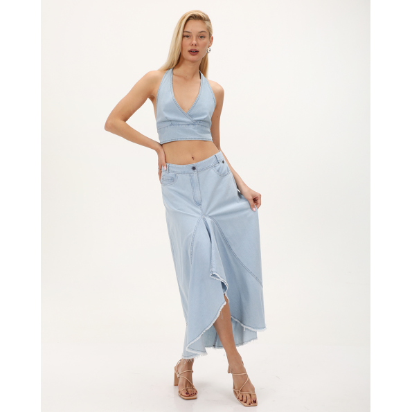 Γυναικείο cropped top ALE 81253424 γαλάζιο