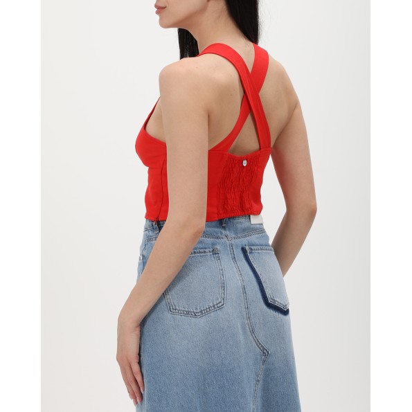 Γυναικείο cropped top ALE 81311416 κοραλί