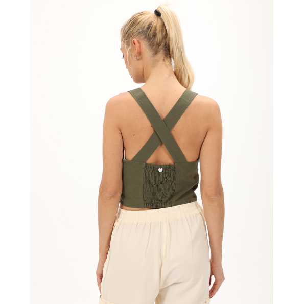 Γυναικείο cropped top ALE 81311416 χακί