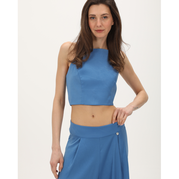 Γυναικείο crop top ALE 82256431 μπλε