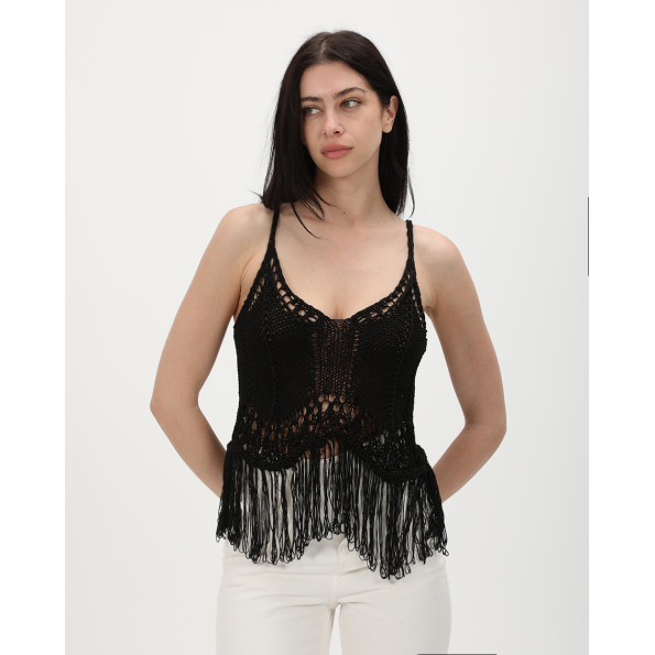 Γυναικείο πλεκτό top ALE 8P22341 μαύρο