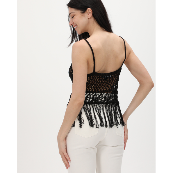 Γυναικείο πλεκτό top ALE 8P22341 μαύρο 