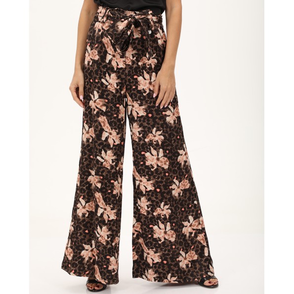 Γυναικεία παντελόνα ALE 8918369 καφέ floral