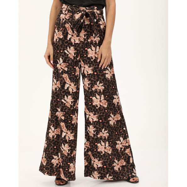 Γυναικεία παντελόνα ALE 8918369 καφέ floral