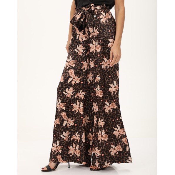 Γυναικεία παντελόνα ALE 8918369 καφέ floral