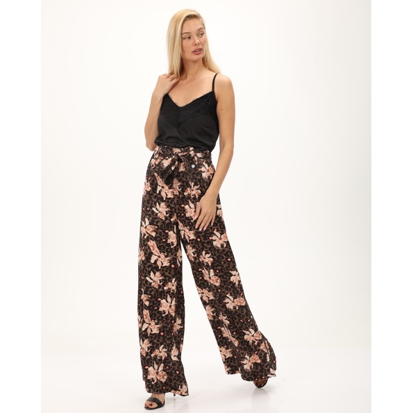 Γυναικεία παντελόνα ALE 8918369 καφέ floral