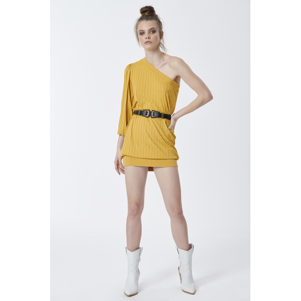 Γυναικείο mini φόρεμα SUGARFREE 19805033 κίτρινο