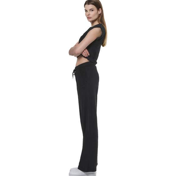 Γυναικείο πετσετέ cropped top BODY ACTION 041514-01 μαύρο