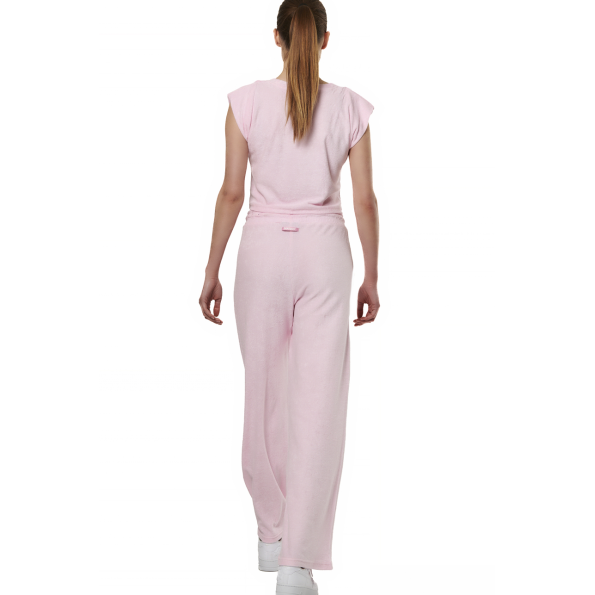 Γυναικείο πετσετέ cropped top BODY ACTION 041514-01 ροζ