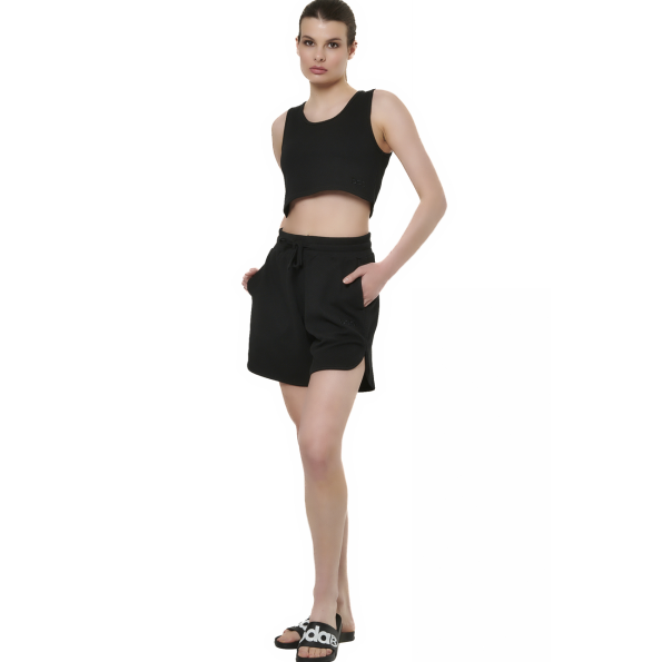 Γυναικείο cropped top BODY ACTION 041515-01 μαύρο