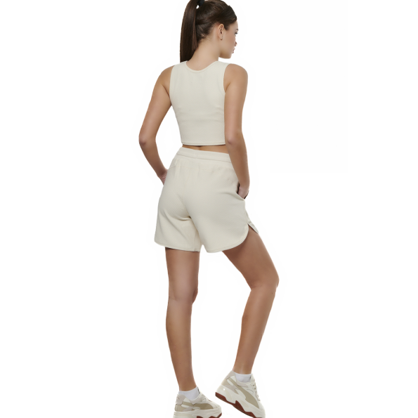 Γυναικείο cropped top BODY ACTION 041515-01 εκρού