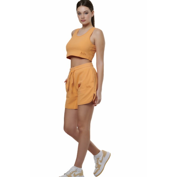 Γυναικείο cropped top BODY ACTION 041515-01 πορτοκαλί