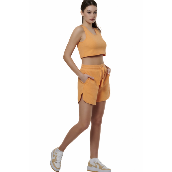 Γυναικείο cropped top BODY ACTION 041515-01 πορτοκαλί