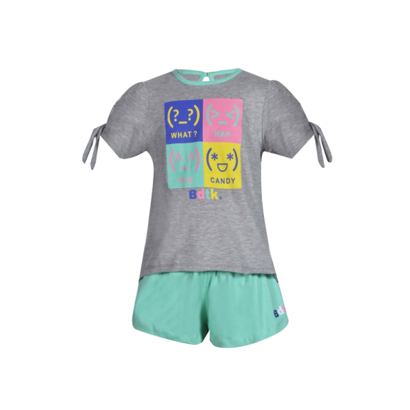 Παιδικό σετ από t-shirt και σορτς BODYTALK 1201-743599 γκρι πράσινο