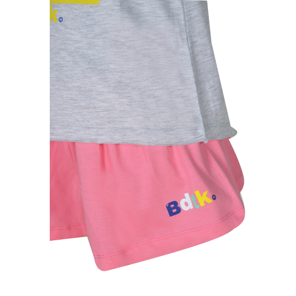 Παιδικό σετ από t-shirt και σορτς BODYTALK 1201-743599 γκρι ροζ