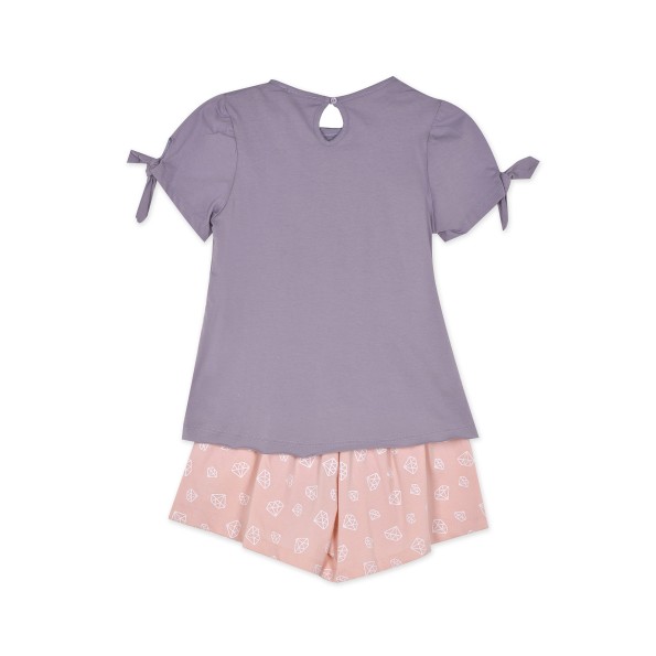 Παιδικό σετ από t-shirt και σορτς BODYTALK 1211-743199 μοβ ροζ