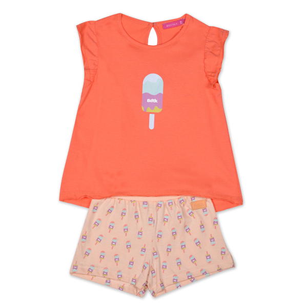 Παιδικό σετ απο t-shirt και σορτς BODYTALK 1231-743299 πορτοκαλί