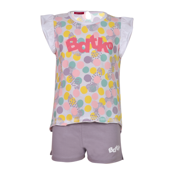Παιδικό σετ από t-shirt και σορτς BODYTALK 1211-743299 λευκό μοβ