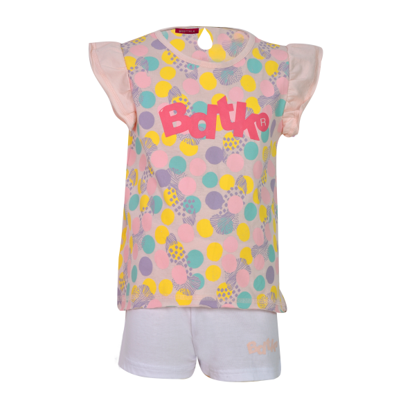 Παιδικό σετ από t-shirt και σορτς BODYTALK 1211-743299 ροζ λευκό