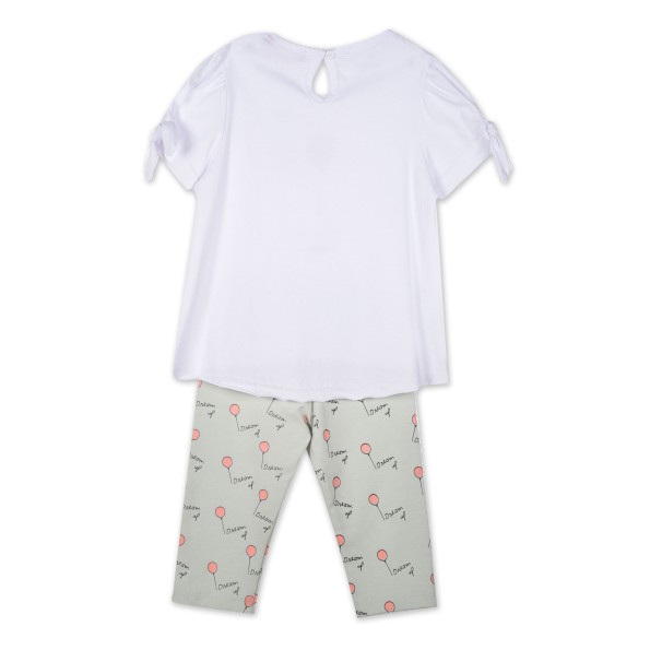 Παιδικό σετ από t-shirt και κολάν BODYTALK 1231-743199 λευκό γκρι