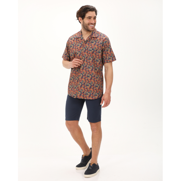 Ανδρικό πουκάμισο DORS 1034021.C01 πορτοκαλί floral