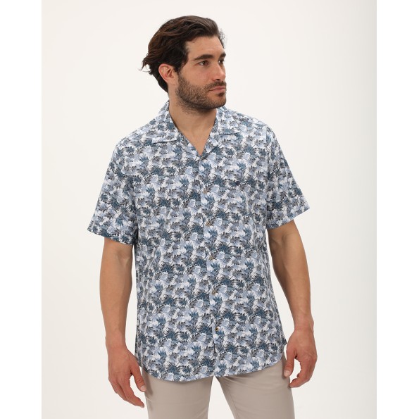 Ανδρικό πουκάμισο DORS 1034021.C02 μπλε floral