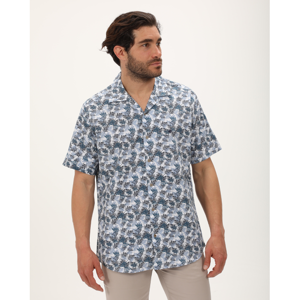 Ανδρικό πουκάμισο DORS 1034021.C02 μπλε floral