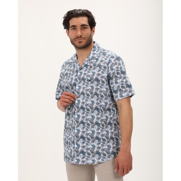 Ανδρικό πουκάμισο DORS 1034021.C02 μπλε floral