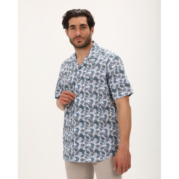Ανδρικό πουκάμισο DORS 1034021.C02 μπλε floral