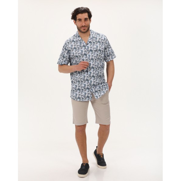 Ανδρικό πουκάμισο DORS 1034021.C02 μπλε floral