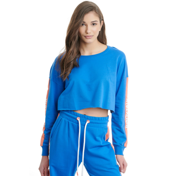 Γυναικεία cropped φούτερ μπλούζα BODYTALK 1211-900220 μπλε