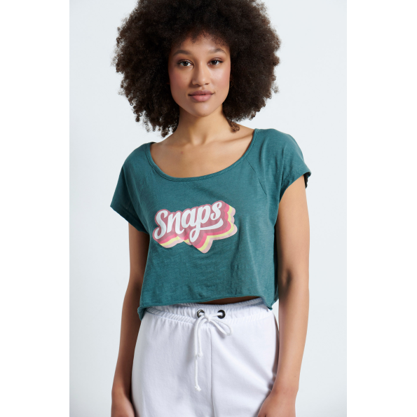Γυναικείο cropped top BODYTALK 1221-901320 πράσινο