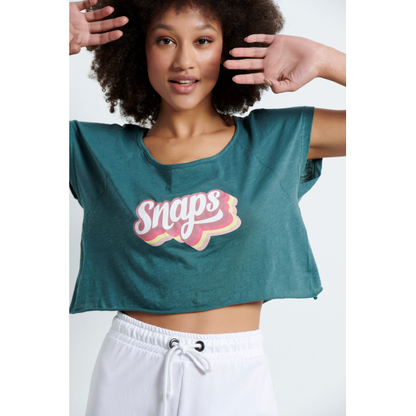 Γυναικείο cropped top BODYTALK 1221-901320 πράσινο