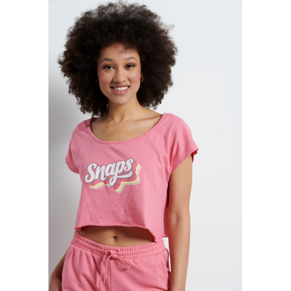 Γυναικείο cropped top BODYTALK 1221-901320 ροζ