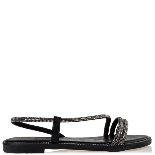 Γυναικεία flat σανδάλια ENVIE E96-17308 μαύρα