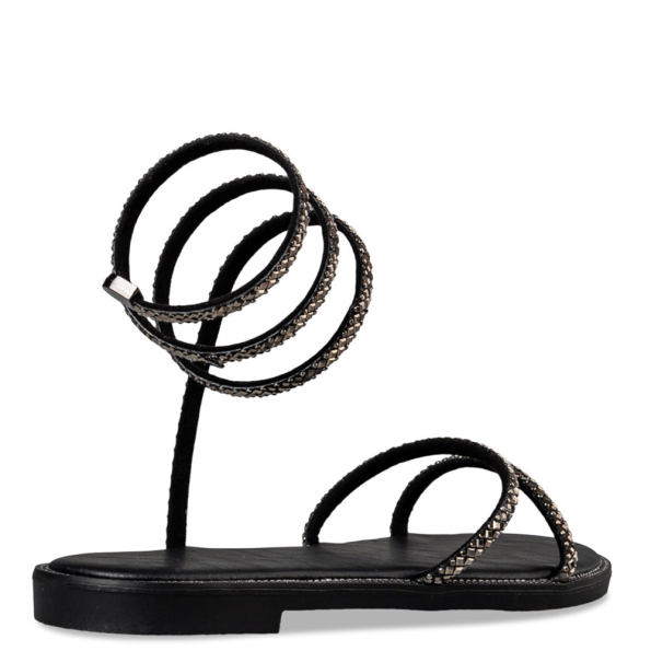 Γυναικεία flat σανδάλια ENVIE E96-19015 μαύρα