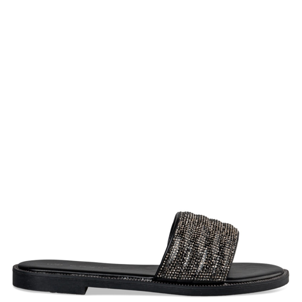 Γυναικεία flat σανδάλια ENVIE E96-19018 μαύρα