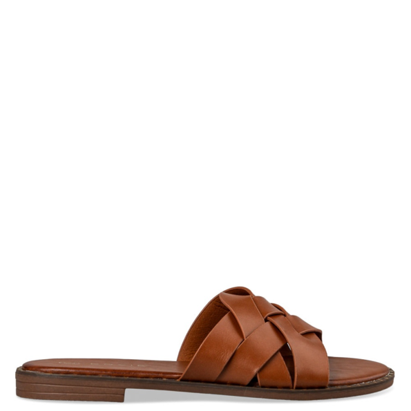 Γυναικεία flat σανδάλια ENVIE E96-19024 καφέ
