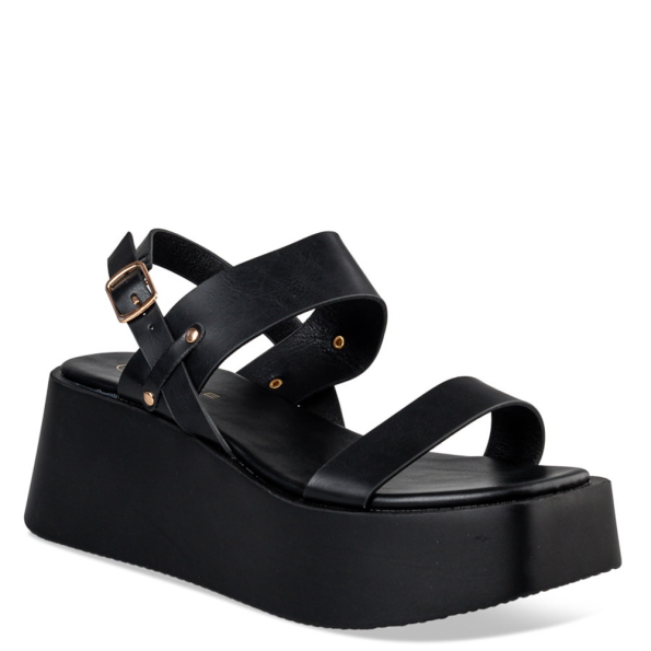 Γυναικεία flatform σανδάλια ENVIE E96-19030 μαύρα