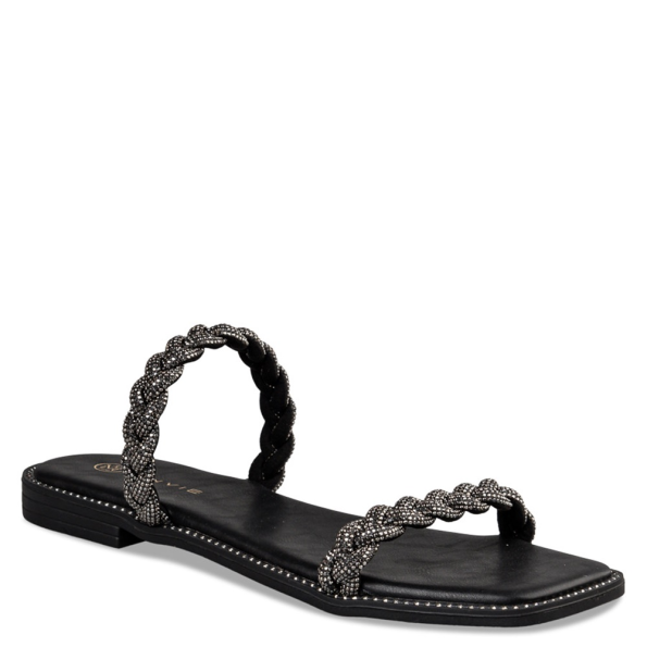Γυναικεία flat σανδάλια ENVIE E96-19052 μαύρα