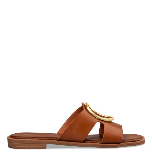Γυναικεία flat σανδάλια ENVIE E96-19062 καφέ