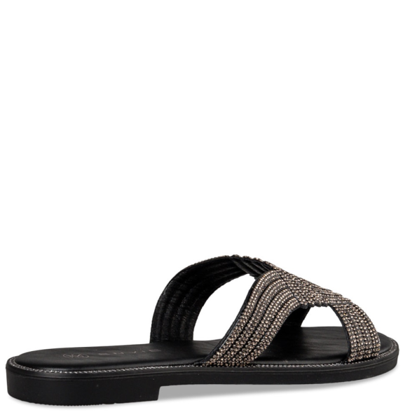 Γυναικεία flat σανδάλια ENVIE E96-19076 μαύρα