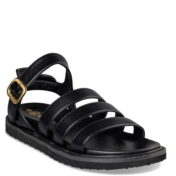 Γυναικεία flat σανδάλια ENVIE E32-19364 μαύρα
