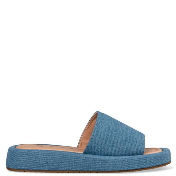Γυναικεία flatform slides ENVIE E42-19285 μπλε denim