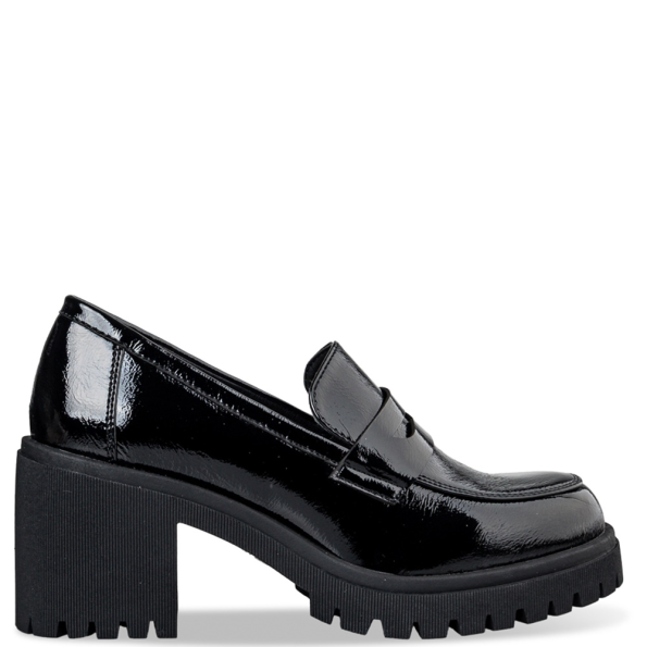 Γυναικεία ψηλά loafers MISS NV V57-20378 μαύρα