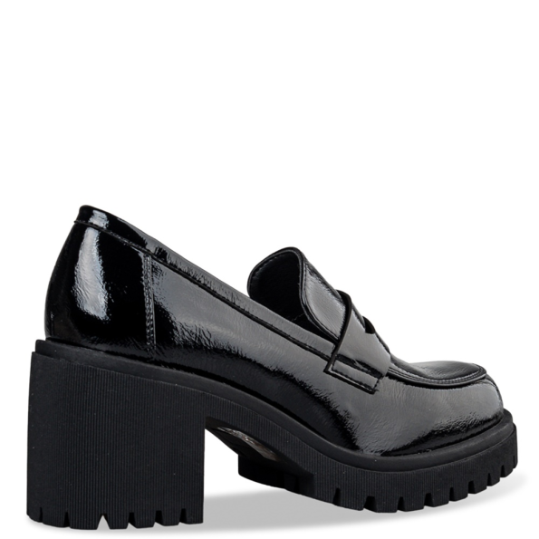 Γυναικεία ψηλά loafers MISS NV V57-20378 μαύρα