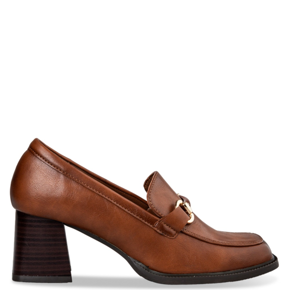 Γυναικεία ψηλά loafers MISS NV V57-20382 καφέ