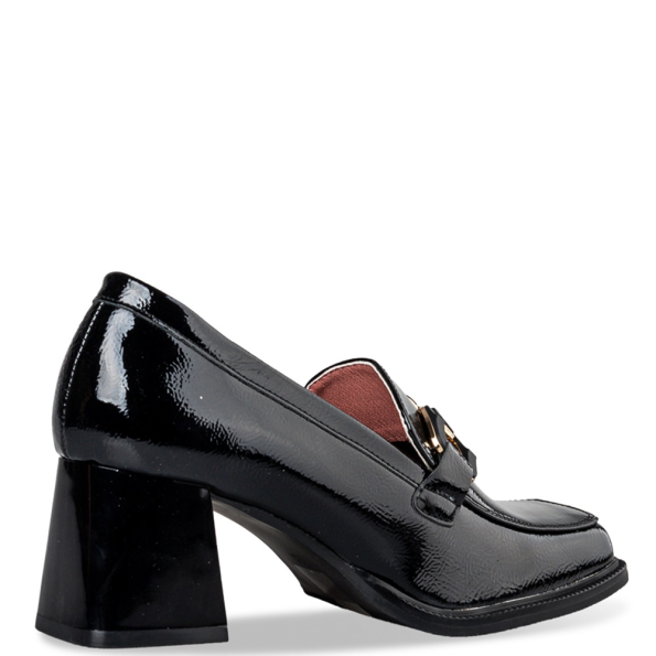 Γυναικεία ψηλά loafers MISS NV V57-20386 μαύρα